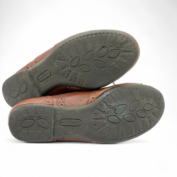 Nurture Avvery Derby Oxford Shoes Wingtip Lace-up Academia Women 6 Brown Leather - Picture 9 of 9